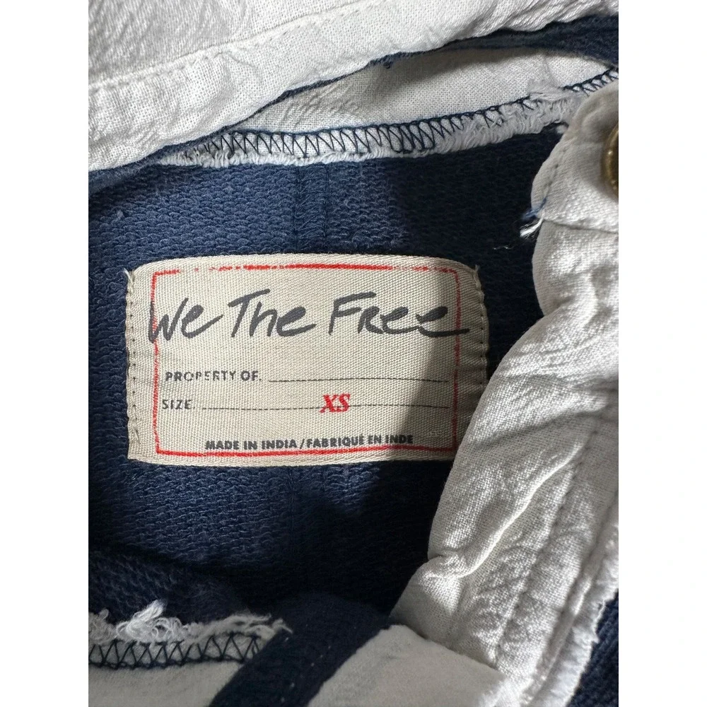 Free People We The Free Rebel Rebel Twofer Shirt Jacket XS Blue Layered Cardigan